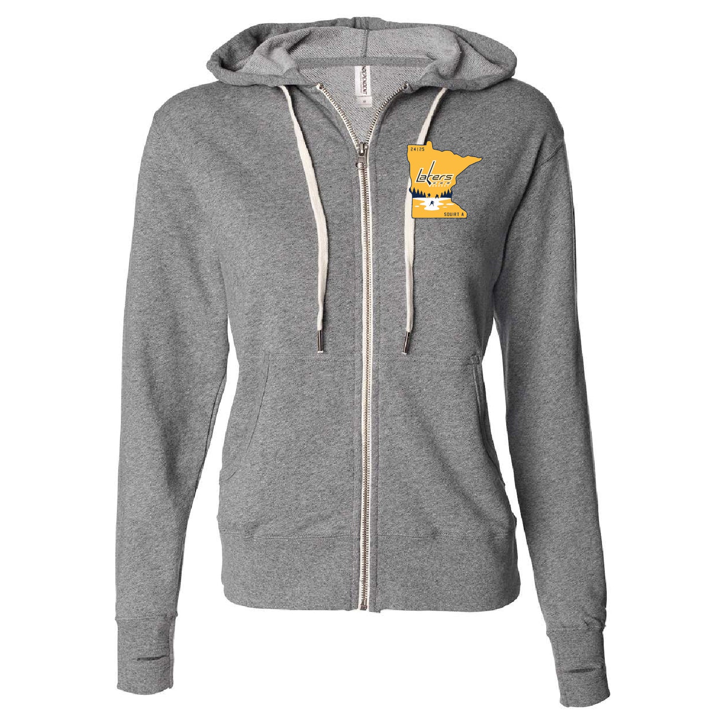 Prior Lake Squirt A Heathered French Terry Full-Zip Hooded Sweatshirt