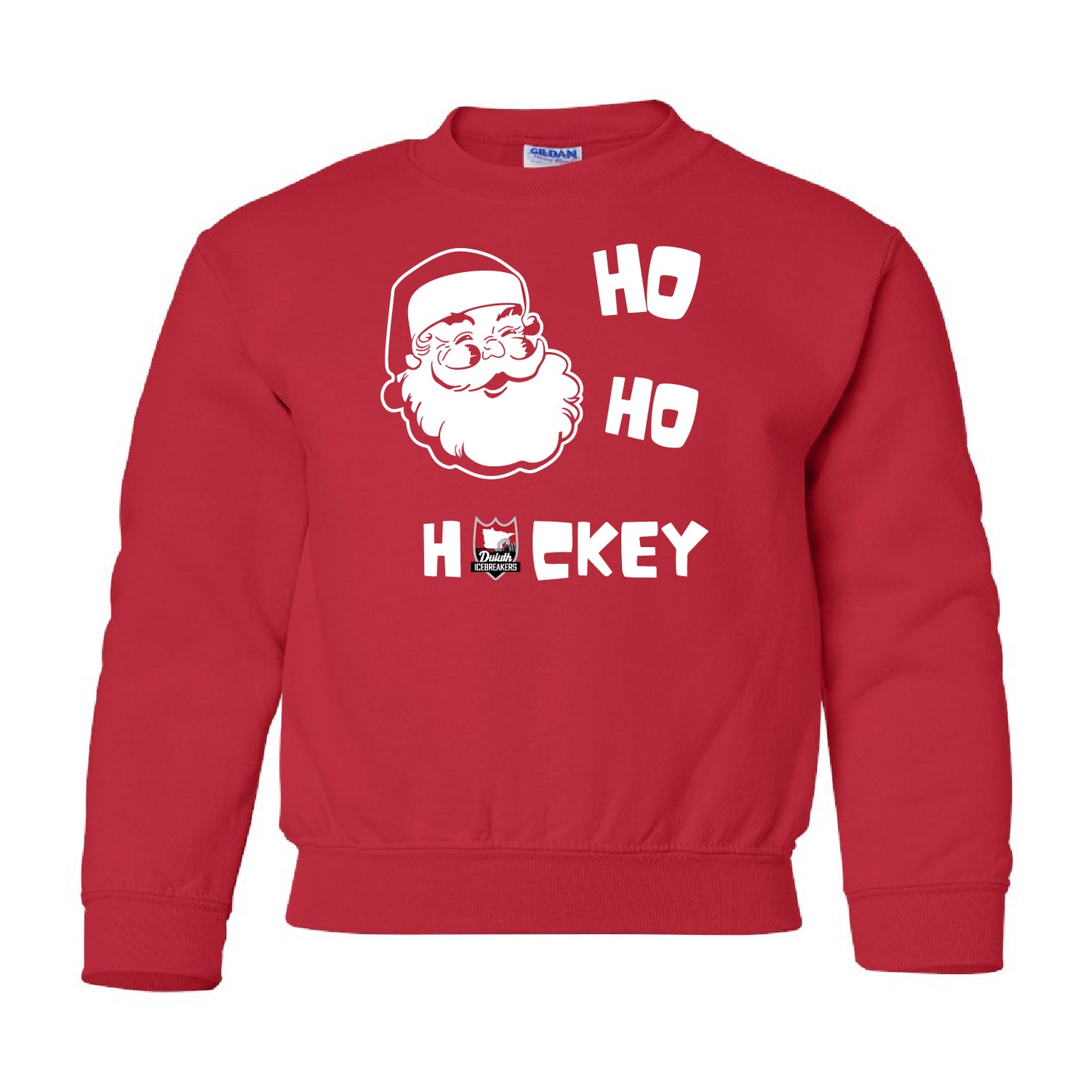 Duluth Icebreakers Ho Ho Hockey Youth Crewneck Sweatshirt