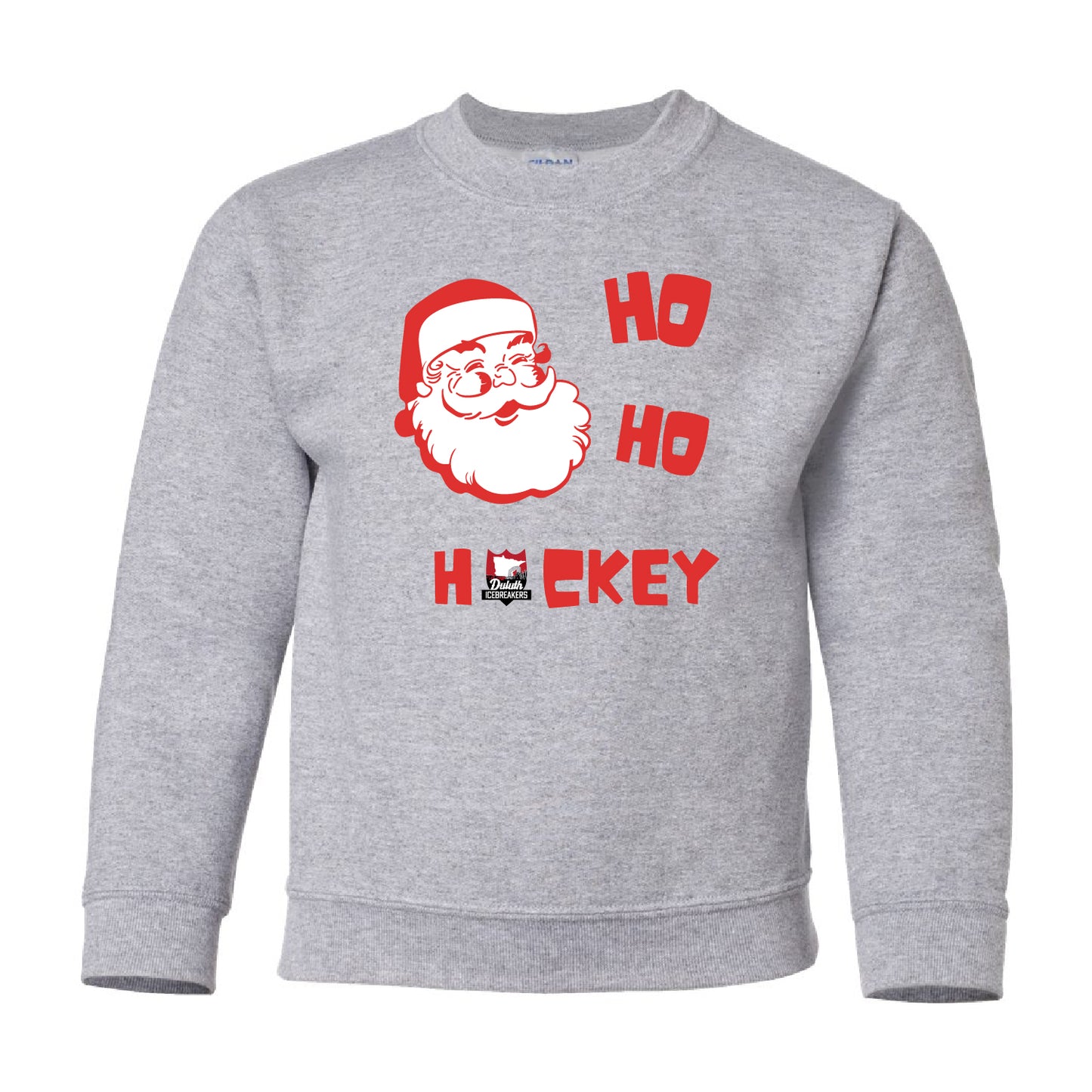 Duluth Icebreakers Ho Ho Hockey Youth Crewneck Sweatshirt
