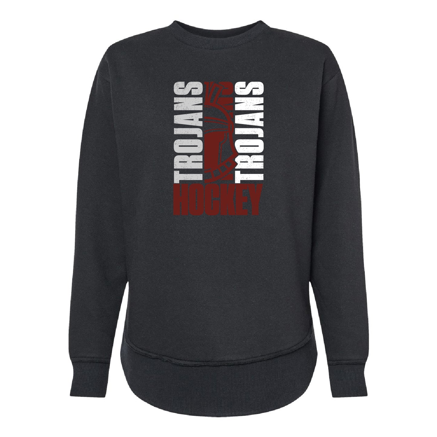 New Prague Fan Apparel Women's Weekend Fleece Crewneck Sweatshirt (Trojans)