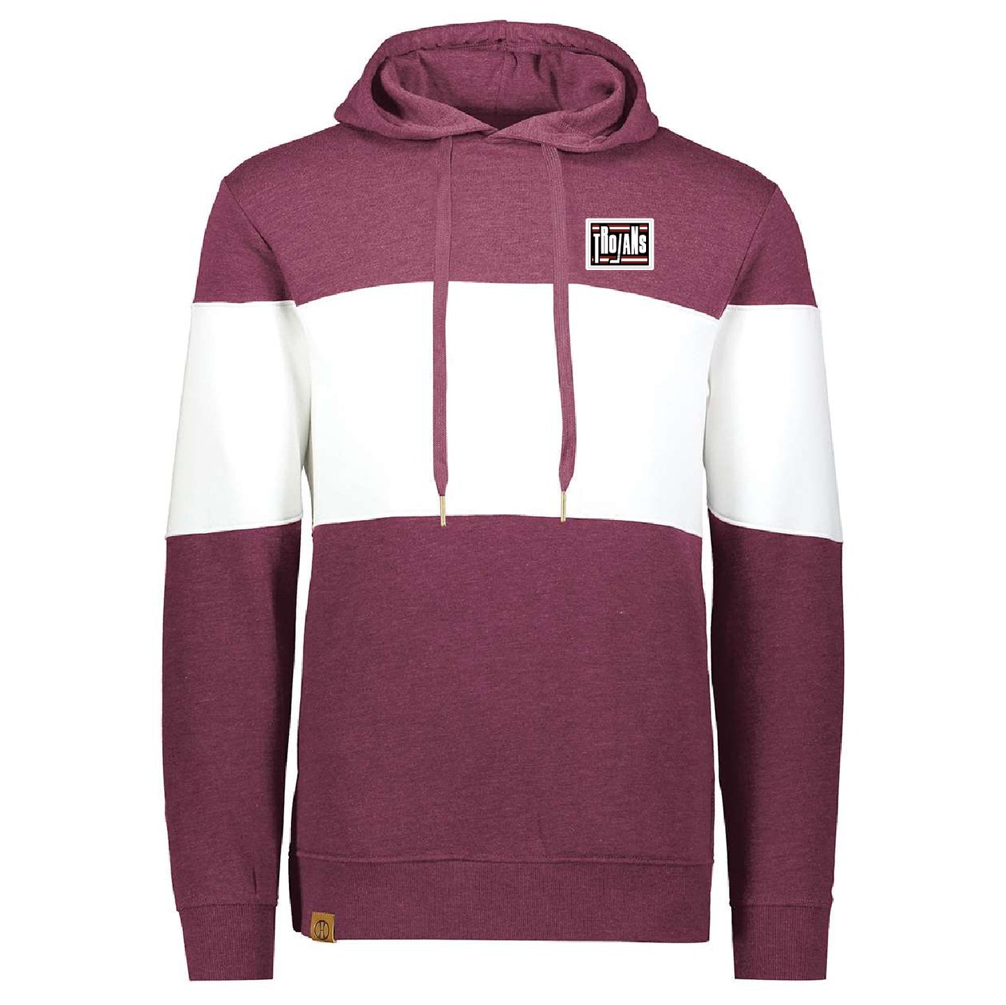 New Prague Fan Apparel Men's All-American Fleece Colorblocked Hooded Sweatshirt (Silicone)