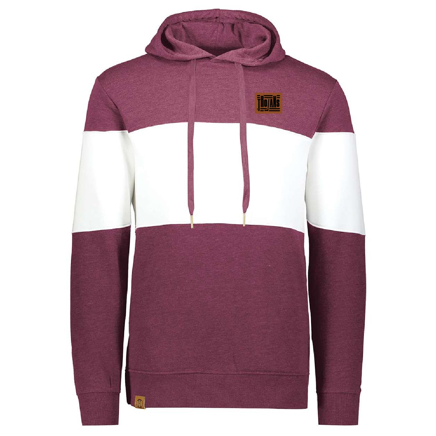 New Prague Fan Apparel Men's All-American Fleece Colorblocked Hooded Sweatshirt (Leatherette)