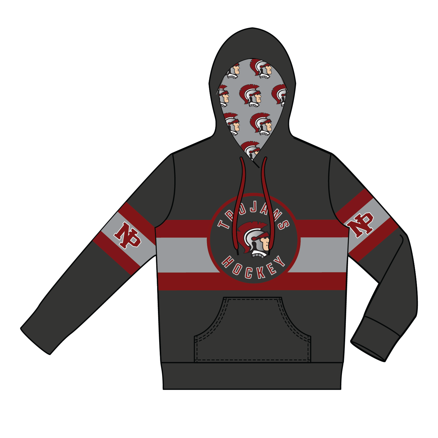 New Prague Hockey ADULT Sublimated HOODIE