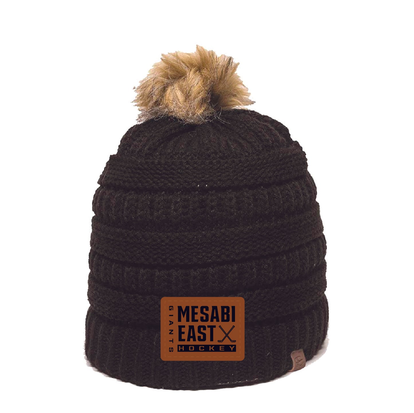 Mesabi East Cable Knit Faux Fur Pom