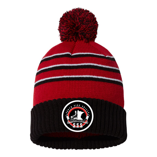 South Side Skills Stripe Pom Cuffed Beanie