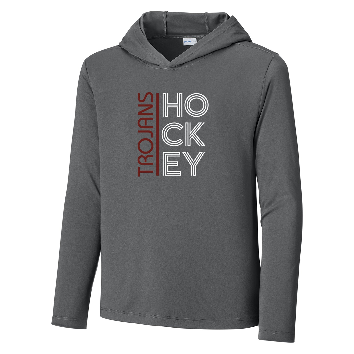 New Prague Fan Apparel 4oz Lightweight Youth Posi-UV® Pro Long Sleeve Hoodie (Retro)