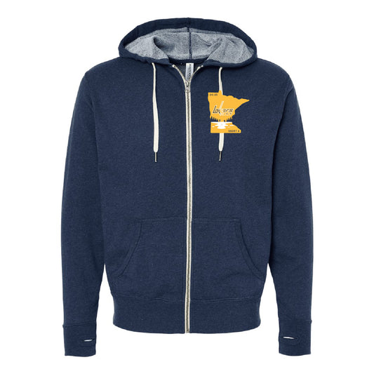 Prior Lake Squirt A Heathered French Terry Full-Zip Hooded Sweatshirt