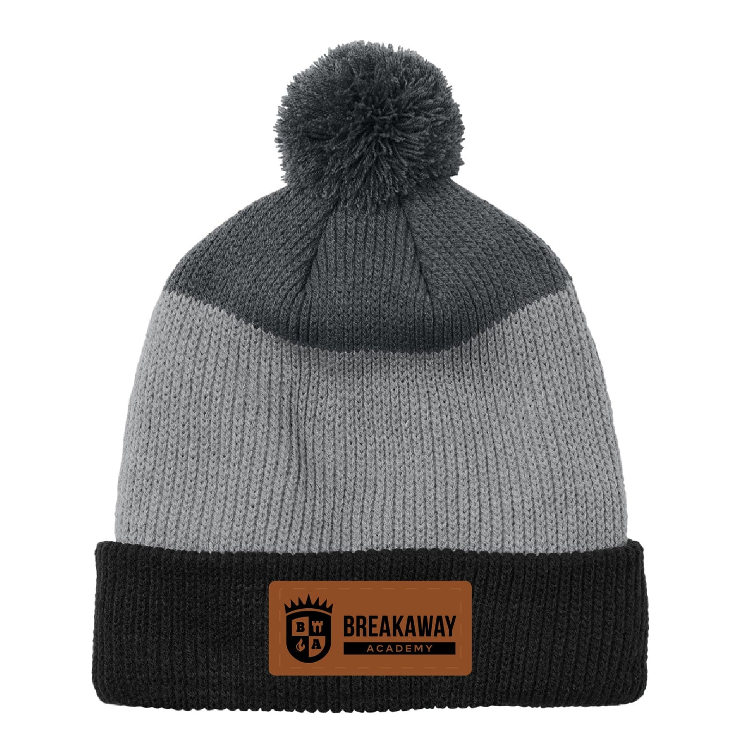 Breakaway Academy Cozy Striped Pom Beanie