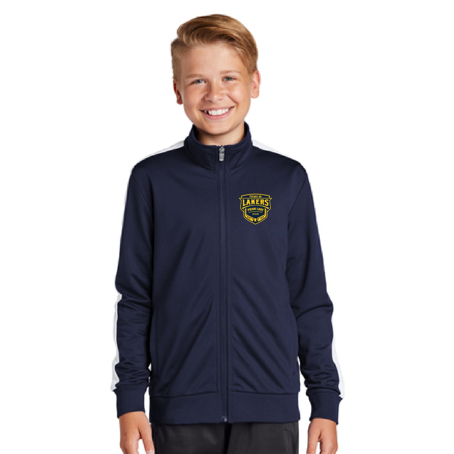 Prior Lake Peewee AA Youth Tricot Sleeve Stripe Track Jacket