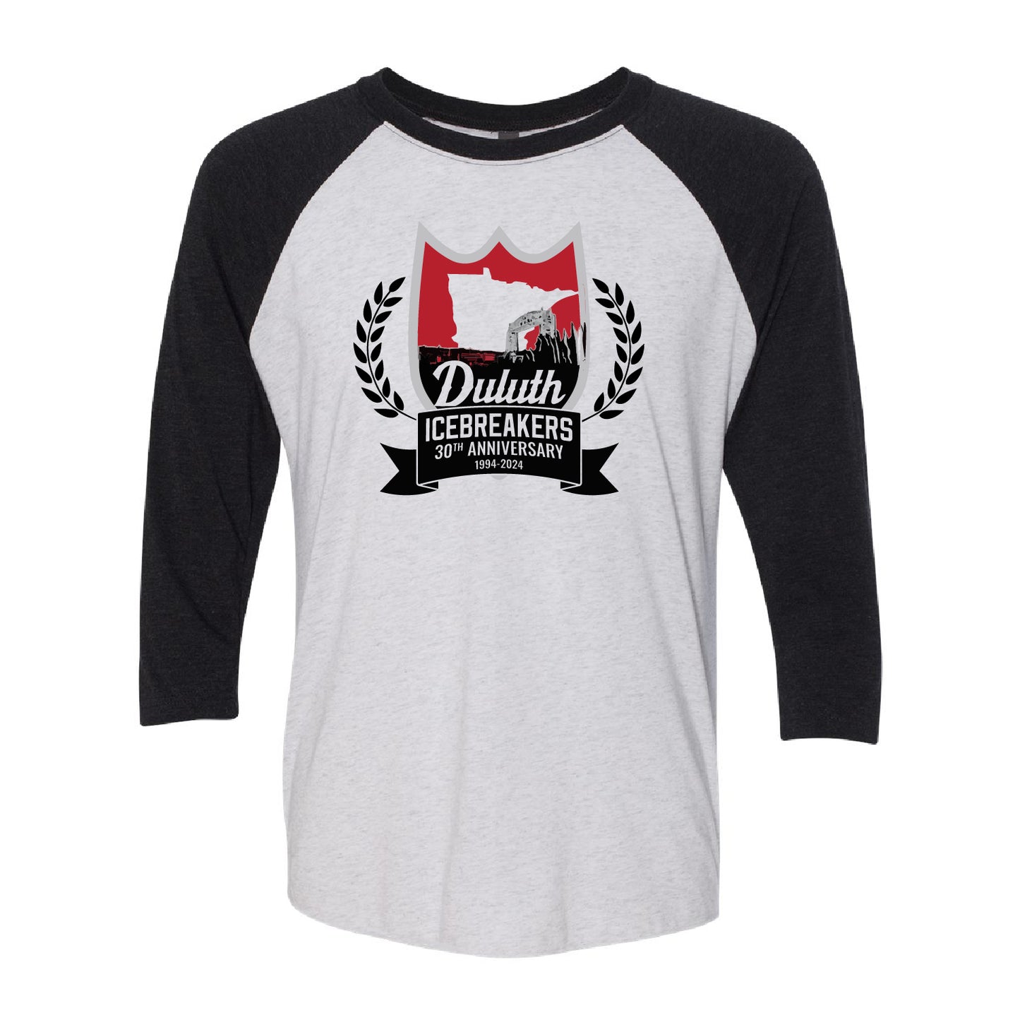 Duluth Icebreakers 30th Triblend Three-Quarter Raglan T-Shirt