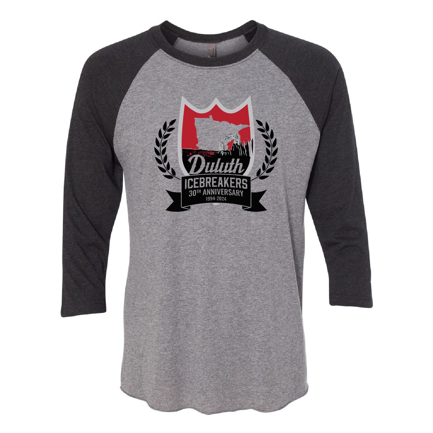 Duluth Icebreakers 30th Triblend Three-Quarter Raglan T-Shirt