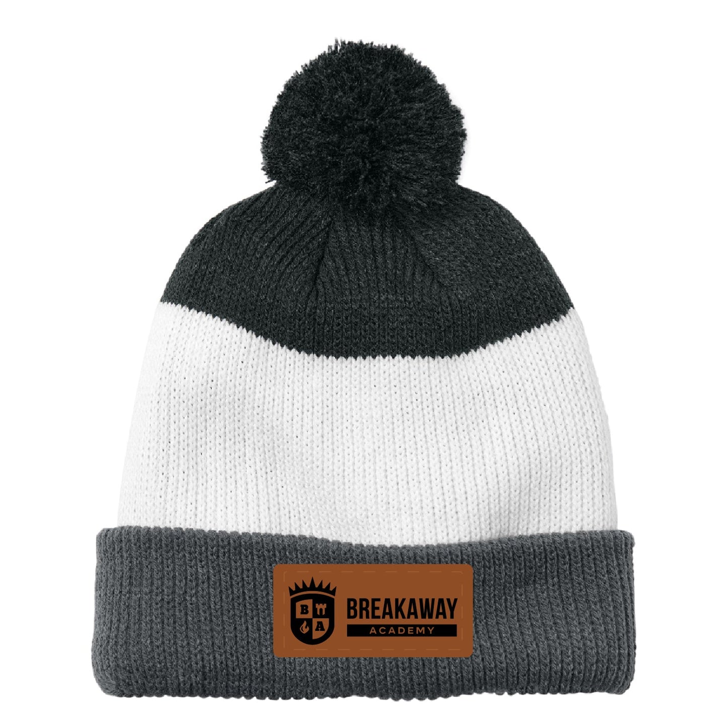 Breakaway Academy Cozy Striped Pom Beanie