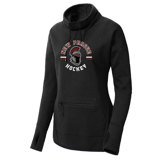 New Prague Fan Apparel Women's Triumph Cowl Neck Pullover (Mascot)