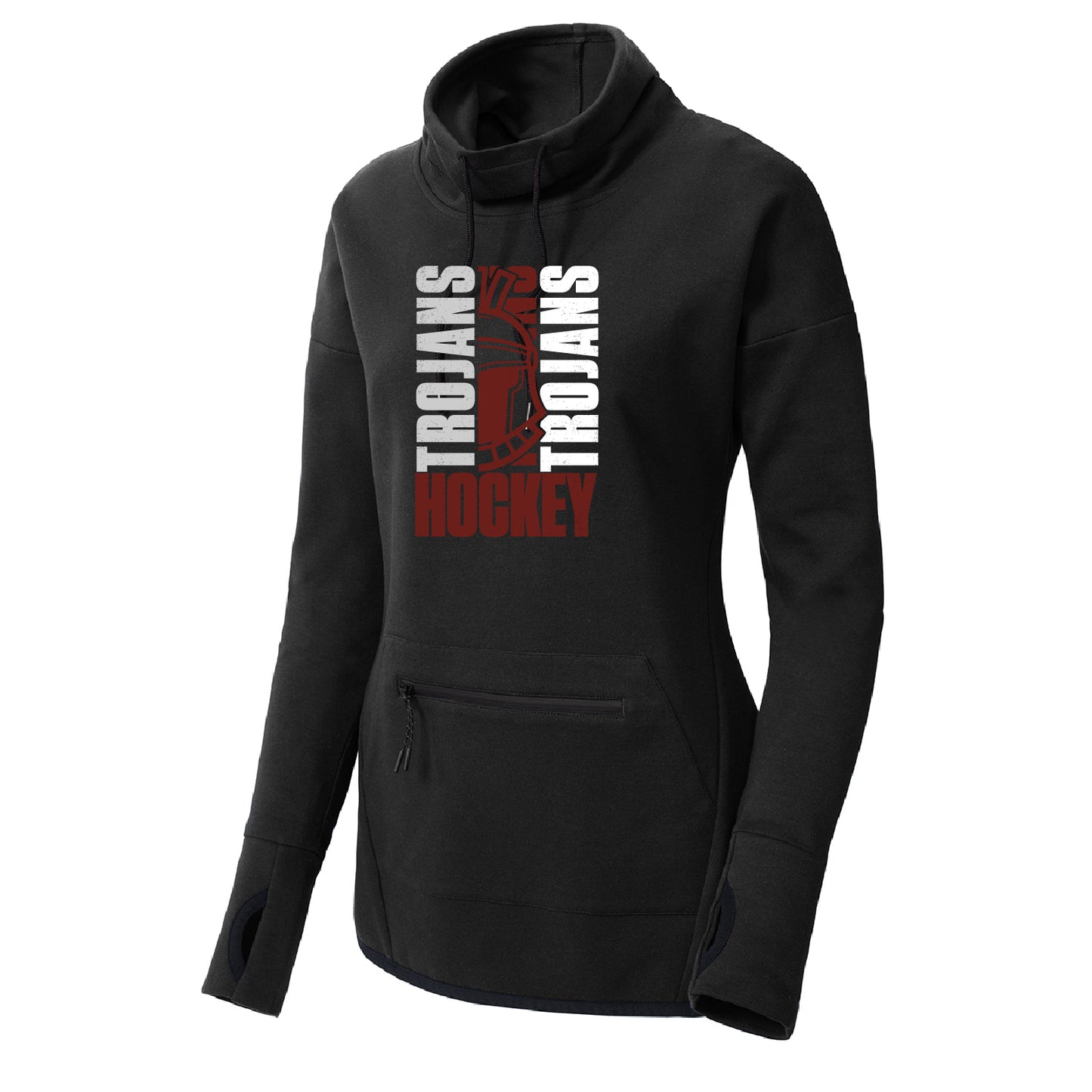 New Prague Fan Apparel Women's Triumph Cowl Neck Pullover (Trojans)