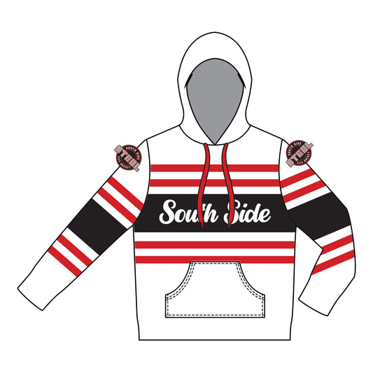 South Side Steel ADULT Sublimated HOODIE (White)