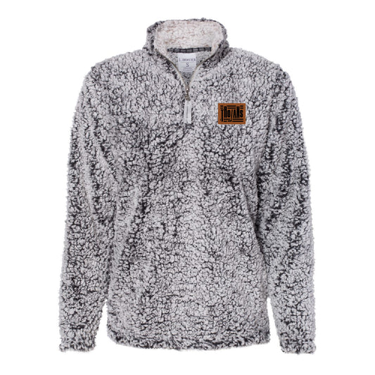 New Prague Fan Apparel Women’s Epic Sherpa Quarter-Zip Pullover (Leatherette)