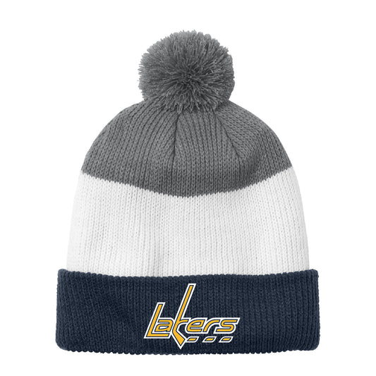 Prior Lake Squirt A Cozy Striped Pom Beanie