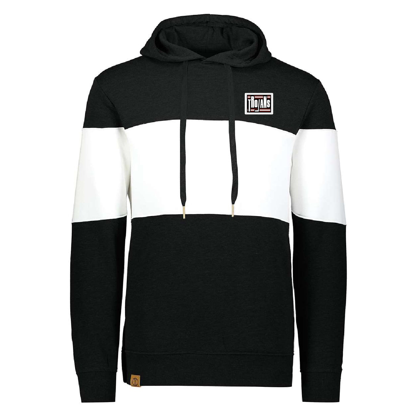 New Prague Fan Apparel Men's All-American Fleece Colorblocked Hooded Sweatshirt (Silicone)