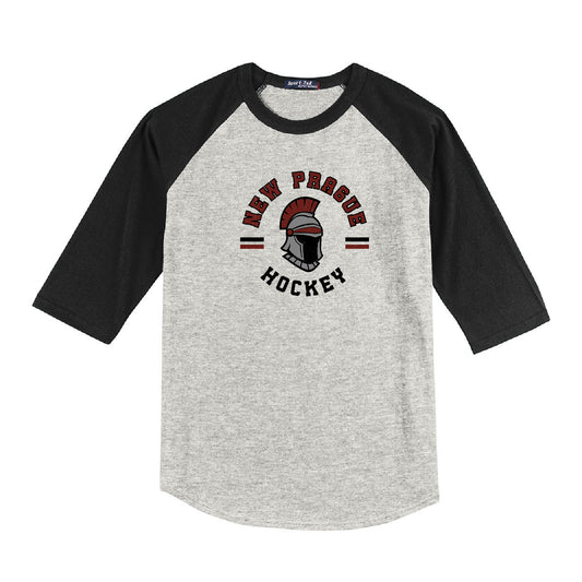 New Prague Fan Apparel Youth Colorblock Raglan Jersey (Mascot)