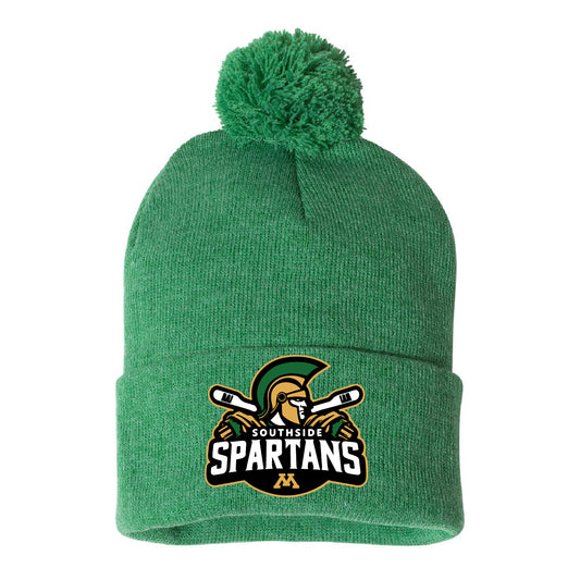 Southside Spartans Pom-Pom Cuffed Beanie