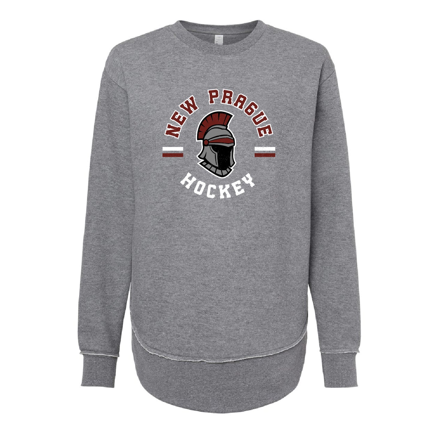 New Prague Fan Apparel Women's Weekend Fleece Crewneck Sweatshirt (Mascot)