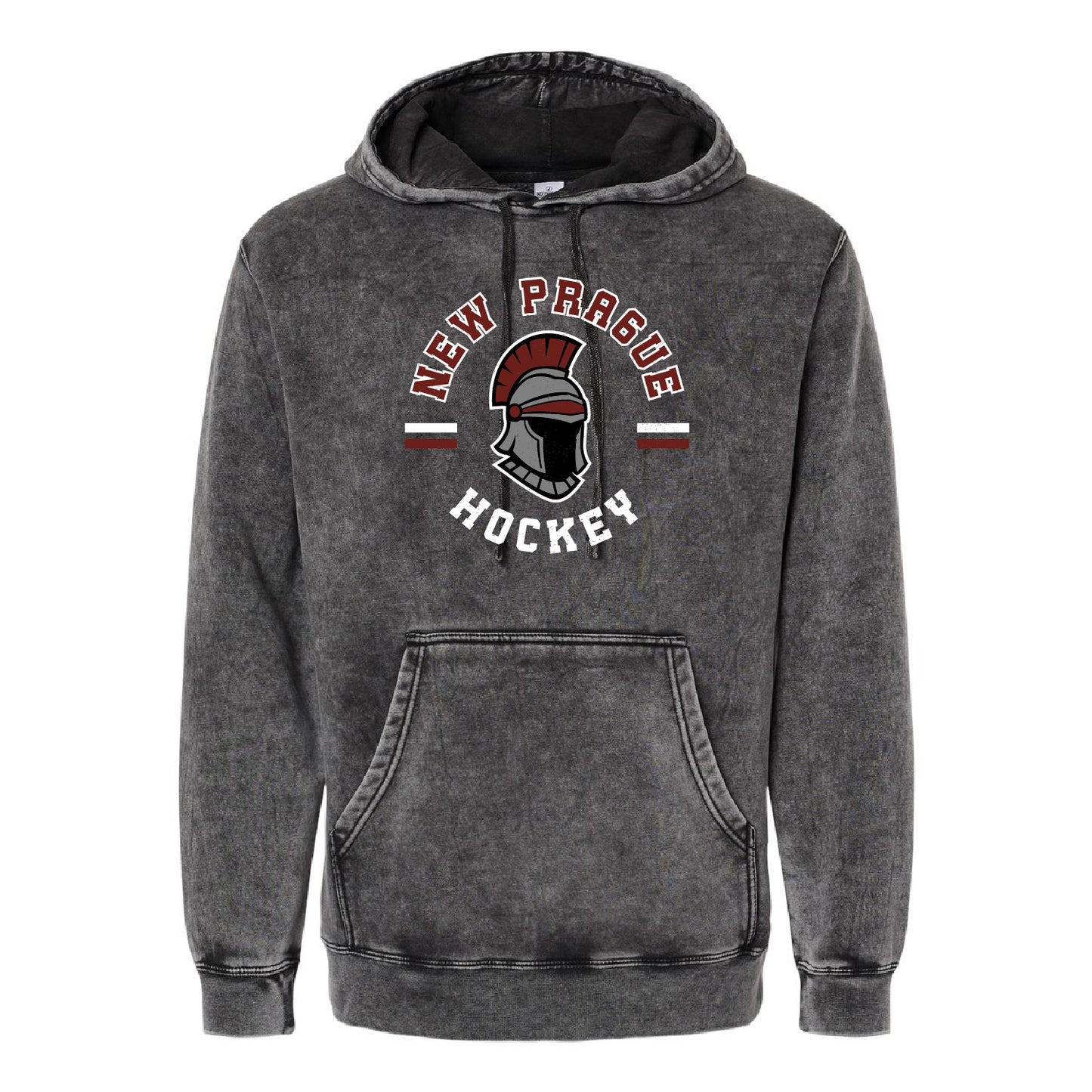 New Prague Fan Apparel Unisex Midweight Mineral Wash Hooded Sweatshirt (Mascot)