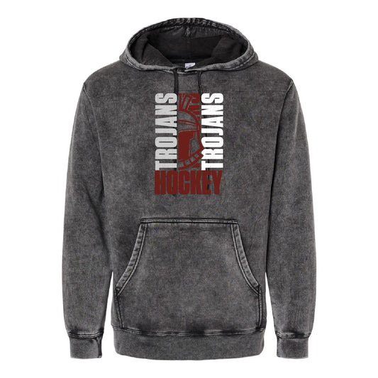 New Prague Fan Apparel Unisex Midweight Mineral Wash Hooded Sweatshirt (Trojans)