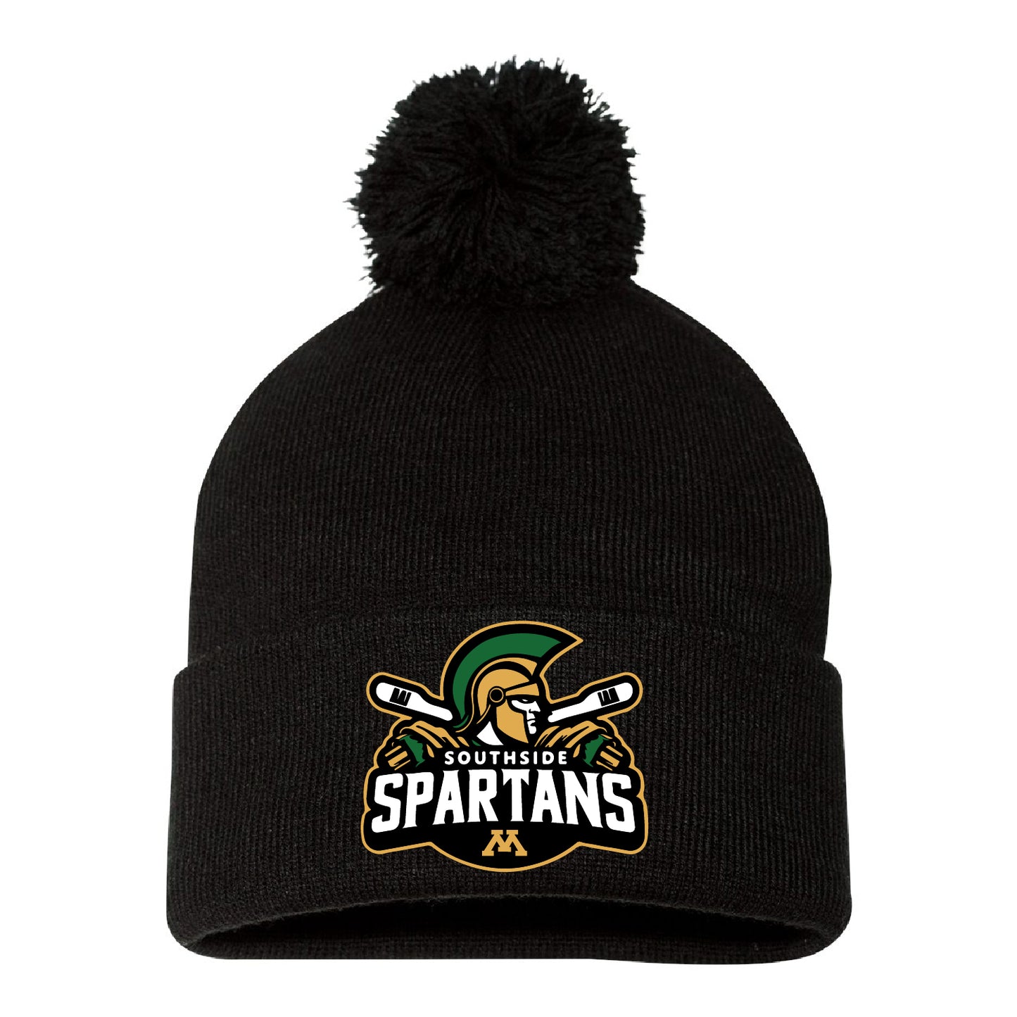 Southside Spartans Pom-Pom Cuffed Beanie
