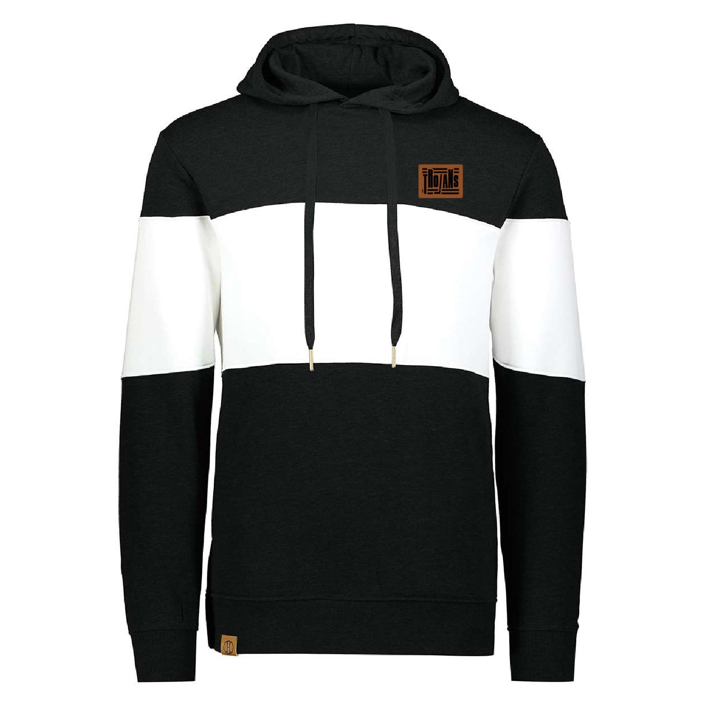 New Prague Fan Apparel Men's All-American Fleece Colorblocked Hooded Sweatshirt (Leatherette)