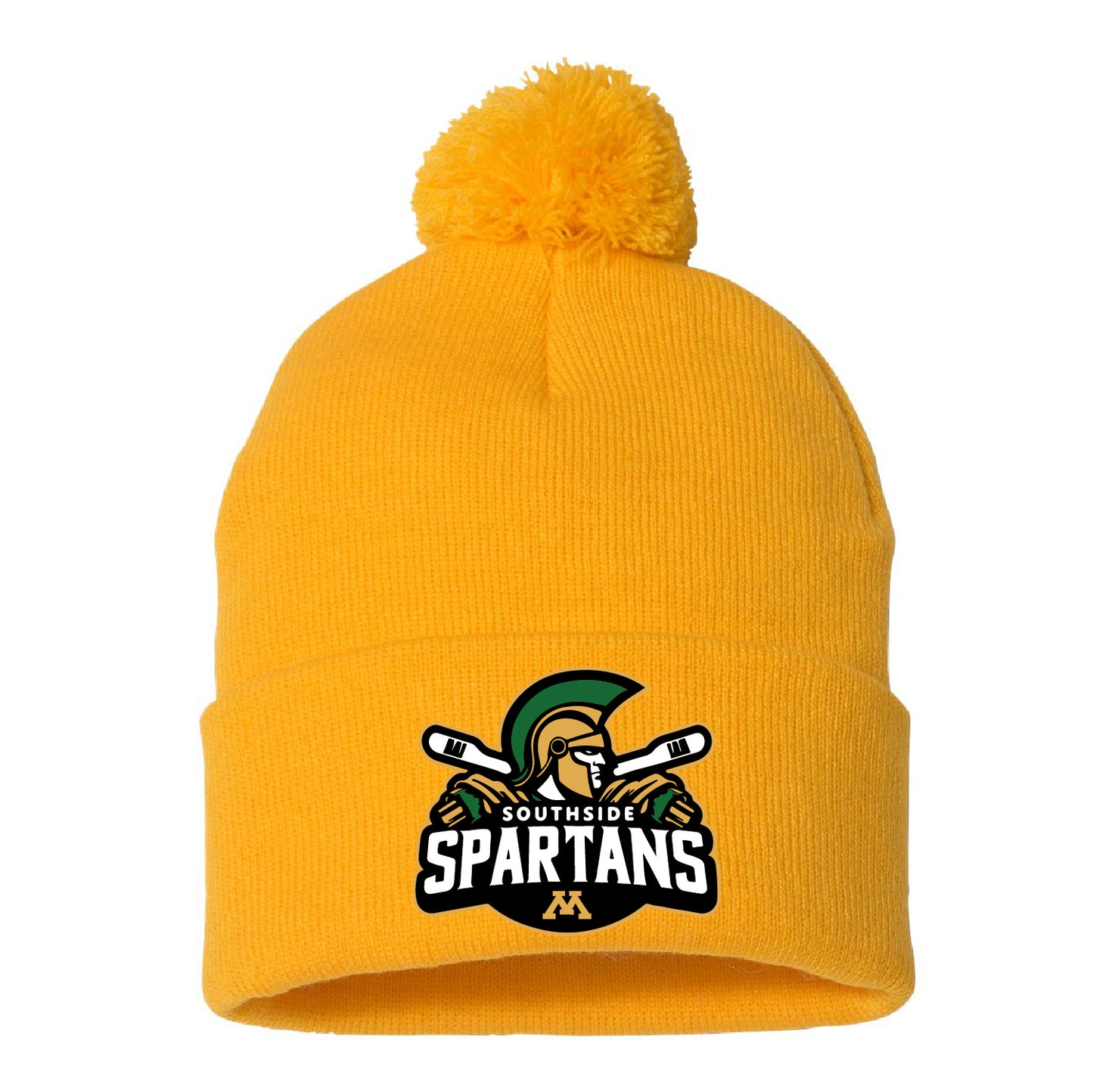 Southside Spartans Pom-Pom Cuffed Beanie