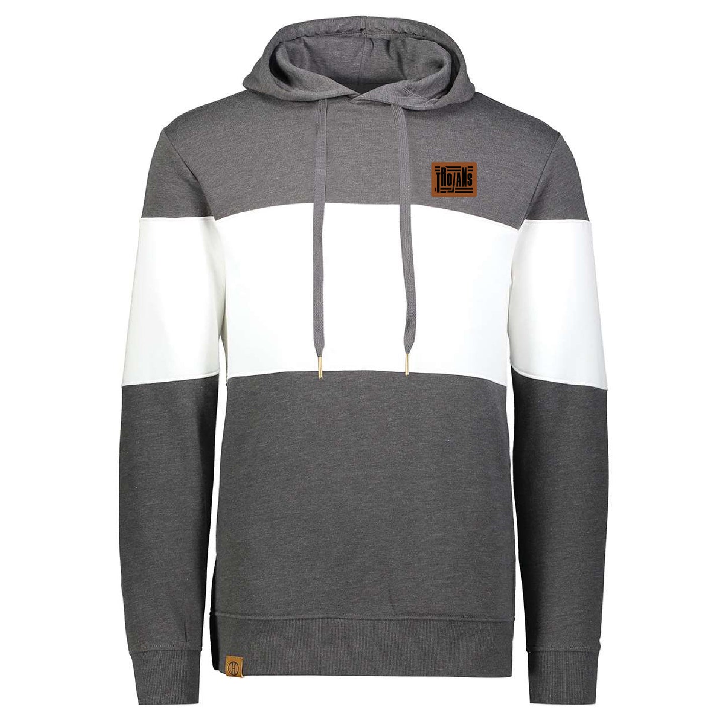New Prague Fan Apparel Men's All-American Fleece Colorblocked Hooded Sweatshirt (Leatherette)