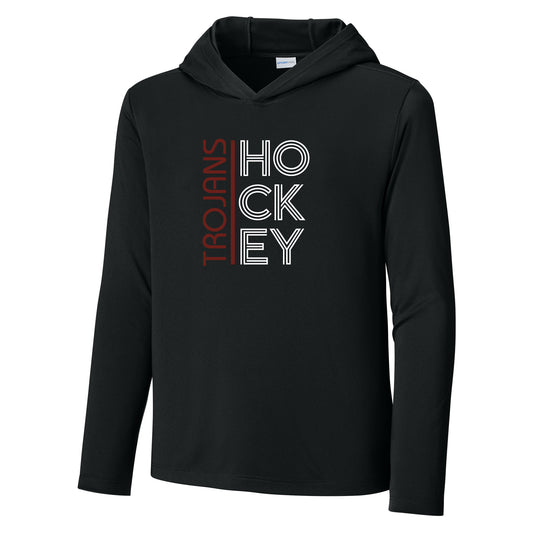 New Prague Fan Apparel 4oz Lightweight Youth Posi-UV® Pro Long Sleeve Hoodie (Retro)